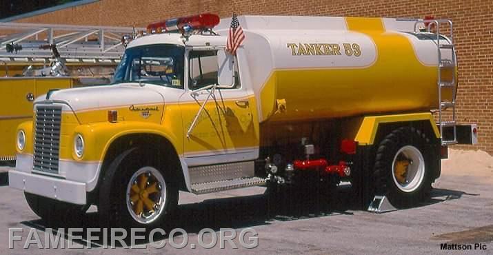 1970 International 2200 Gal Tanker W/ 300 GPM pump. This was Fame's second tanker butilt by the members. 